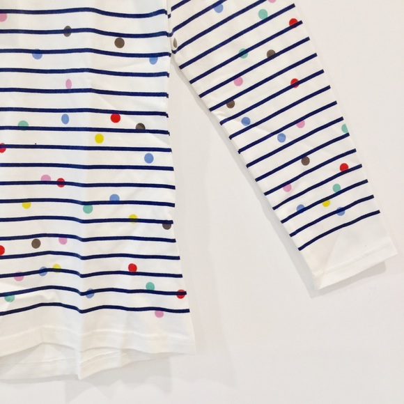 Joules 100% Cotton Polka Dot Striped Coastal Long Sleeve Top Sz 6 - Picture 4 of 13